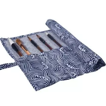 Сумка для карандашей в китайском стиле, держатель для ручек, чехол для хранения кистей для макияжа, школьные принадлежности Style 1