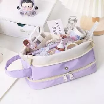 Сумка для карандашей в стиле INS, сумка для косметики, детская сумка для канцелярских принадлежностей, сумка для хранения всякой всячины фиолетовый