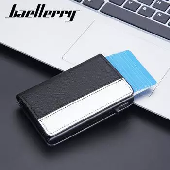 Сумка для карт Baellerry, мужская контрастная RFID-антимагнитная боковая коробка для карт, зажим для карт