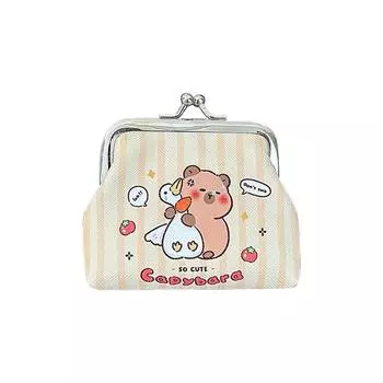Сумка для карт Capybara Кошелек для монет PU кожаный мультяшный кошелек модный уличный style 1