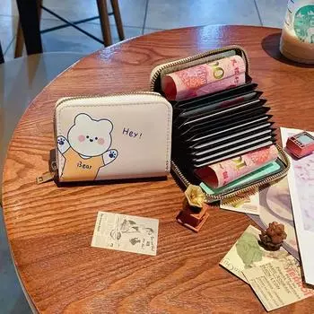 сумка для карточек из искусственной кожи на молнии держатели карт с героями мультфильмов сумки для сертификатов держатель для карт кошелек женский