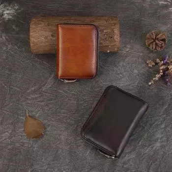 Сумка для карточек, женская многофункциональная сумка для карточек, компактный мини-держатель для карточек, сумка для документов большой емкости коричневый