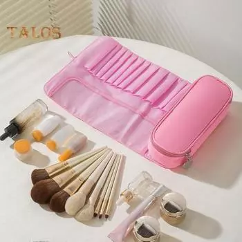 Сумка для кистей для макияжа 12 отделений водонепроницаемый нейлоновый складной портативный многофункциональный держатель для косметических кистей для губной помады карандаш для бровей сумка-органайзер чёрный