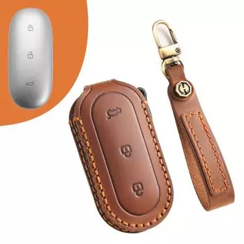 Сумка для ключей автомобиля подходит для идеального защитного чехла для ключей L6 L7 L8 L9, натуральная кожа, ручная работа, премиум-класса коричневый