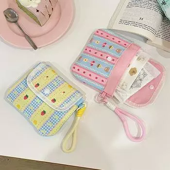 Сумка для ключей конфетного цвета в полоску в стиле преппи, сумка для хранения гигиенических салфеток для женщин фиолетовый