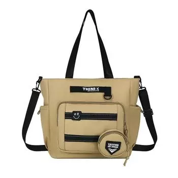 Сумка для книг для школьников средней школы, мужская сумка через плечо хаки