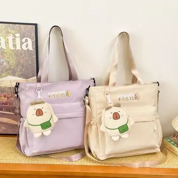 Сумка для книг для студентов, женская сумка через плечо, однотонная сумка через плечо розовый