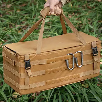 Сумка для колышков для палатки, большая вместимость, многофункциональная, портативная, для кемпинга хаки