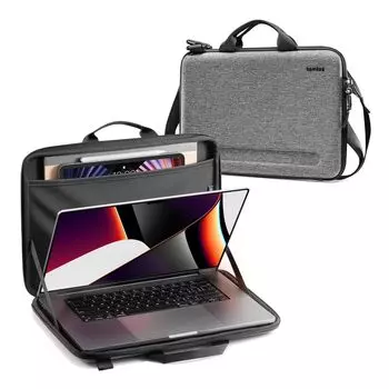 Сумка для компьютера, совместимая с MacBook Pro, чехол для ноутбука, прочный корпус, водоотталкивающий, серый [tomtoc] 16 дюймов M4/M3/M2/M1 2024-2019