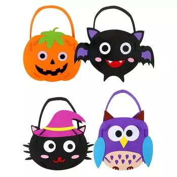 Сумка для конфет из фетра своими руками, сумка-тоут из тыквы, сумка для хранения подарков на Хэллоуин, принадлежности для декора вечеринки as the picture