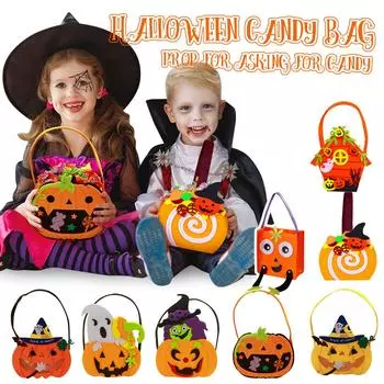 Сумка для конфет на Хэллоуин, 3D-сумка для паука, переносное тканевое ведро, детская сумка для конфет One Size