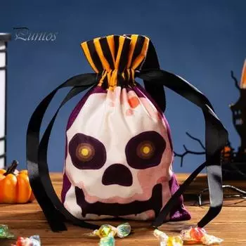 Сумка для конфет на Хэллоуин, сумка для сладостей с тыквой и призрачным лицом, сумка для упаковки закусок на Хэллоуин, товары для праздника и вечеринки E