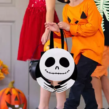 Сумка для конфет на Хэллоуин, ведро, сумка, украшение, легкая, креативная, для хранения, нетканый материал