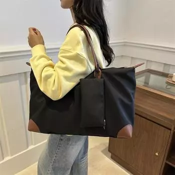 Сумка для коротких деловых поездок, вместительная дорожная сумка, легкая сумка для хранения вещей, дорожная сумка, сумка для фитнеса, сумка для хранения вещей, сумка для беременных. чёрный