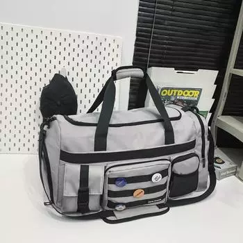 Сумка для коротких поездок большой вместимости мужская сумка для ручной клади мужская сумка для хранения для улицы отделение для сухого и мокрого спортивная сумка для фитнеса серый