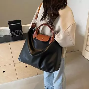 Сумка для коротких поездок женская портативная модная простая большая вместительная дорожная легкая сумка для багажа спортивная сумка для фитнеса чёрный