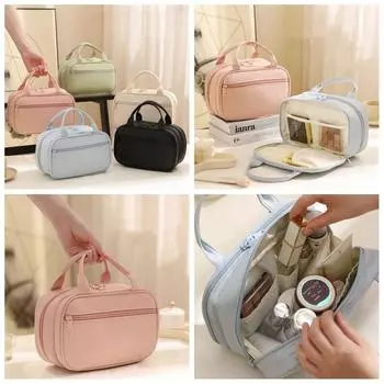 Сумка для косметики из искусственной кожи, сумка для хранения кистей, сумка для хранения средств по уходу за кожей, органайзер для хранения, дорожная сумка black