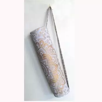 Сумка для коврика для йоги для мужчин или женщин, спортивная сумка для переноски из хлопка ручной работы, сумка для коврика для пилатеса, сумка-переноска, сумка с регулируемым ремнем L-26 Inch, Dia-6 Inch разноцветный