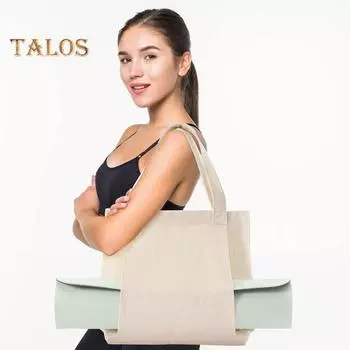 Сумка для коврика для йоги и пилатеса, многофункциональная, вместительная, холщовая сумка, портативное оборудование для тренировок на открытом воздухе, сумка для переноски на плече хаки