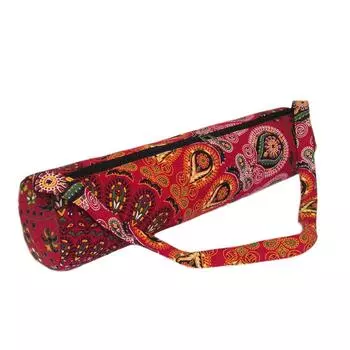 Сумка для коврика для йоги из хлопка, регулируемый плечевой ремень, спортивная сумка ручной работы, спортивная сумка, сумка для пилатеса, спортивная сумка-переноска L-26 Inch, Dia-6 Inch разноцветный