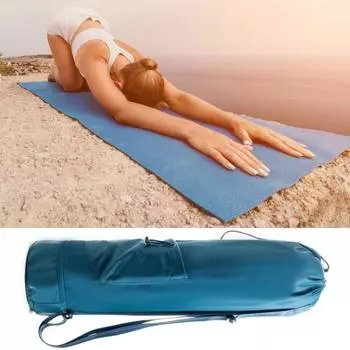 Сумка для коврика для йоги с карманом для бутылки с водой Сумка для мокрой сумки Регулируемый плечевой ремень Портативный водонепроницаемый уличный туризм Путешествия Тренажерный зал Спортивный коврик для йоги Хранение переноски розовый