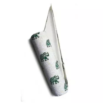 Сумка для коврика для йоги с принтом слона, сумка для коврика для пилатеса из хлопка ручной работы, сумка для занятий йогой, спортивная сумка, спортивная сумка L-26 Inch, Dia-6 Inch белый