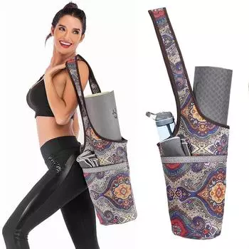 Сумка для коврика для йоги Сумки для йоги с большим карманом и карманом на молнии, подходят для большинства размеров ковриков Yoga Bag