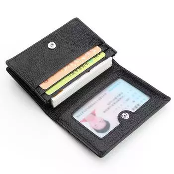 Сумка для кредитных карт из натуральной кожи, ультратонкий складной кошелек унисекс, ID кредитной карты, тонкая сумка для VIP-банка, простые держатели для визитных карточек темно-синий