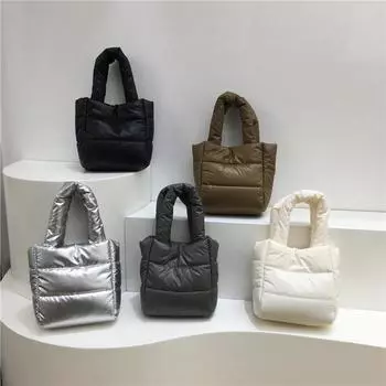 Сумка для куртки из хлопка, симпатичные маленькие сумки-тоуты для женщин, универсальные портативные сумки через плечо one size чёрный