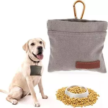 Сумка для лакомства для собак с зажимом, водонепроницаемая, для дрессировки собак, сумка для поощрения в виде змеи, портативная, без помощи рук, для выгула собак, сумка для хранения еды для щенков, на открытом воздухе, с автоматическим закрыванием коричне