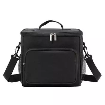 Сумка для ланча Большие сумки для ланча для женщин и мужчин Многоразовая сумка для ланча с регулируемым плечевым ремнем чёрный