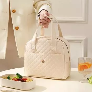 Сумка для ланча из искусственной кожи с узором в клетку, женская мода, большая вместимость, на молнии, портативная термосумка для еды, пикника, путешествий, изоляционная сумка