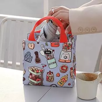 Сумка для ланча объемом 3 л с ручкой, большая вместимость, водонепроницаемая, легкая, изолированная, с внешним карманом на молнии E