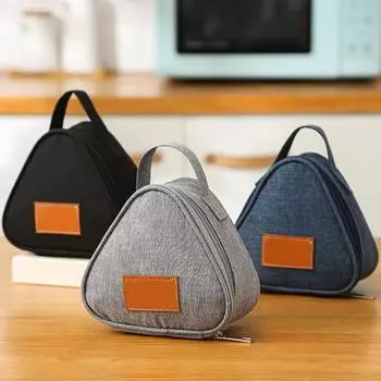 Сумка для ланча, органайзер для закусок с ручкой, легко моется, водонепроницаемая, устойчивая к пятнам, треугольная сумка для ланча с пищевой алюминиевой подкладкой S темно-синий