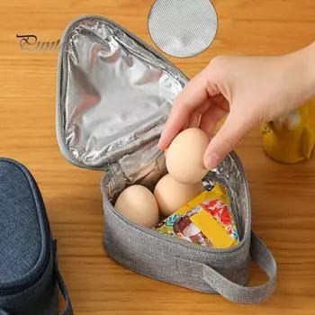 Сумка для ланча, органайзер для закусок с ручкой, легко моется, водонепроницаемая, устойчивая к пятнам, треугольная сумка для ланча с пищевой алюминиевой подкладкой S серый