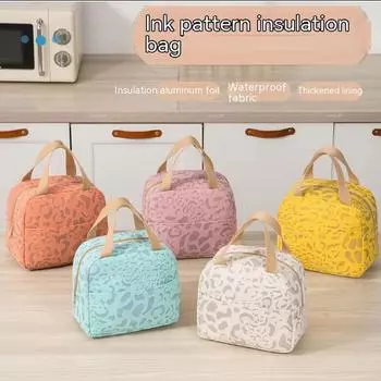 Сумка для ланча с чернильным узором, дорожный пакет со льдом, сумка-холодильник из алюминиевой фольги, термоконтейнер для еды, пикника и ужина