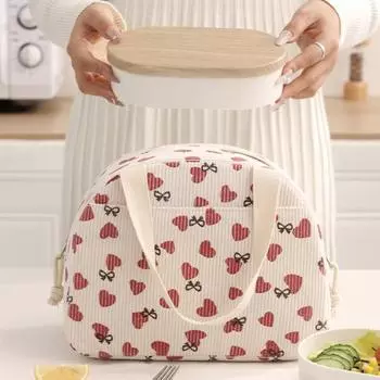 Сумка для ланча с ручкой и застежкой-молнией, большая вместимость, водонепроницаемая, портативная, изолированная, для ланча Love Heart