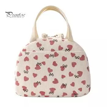 Сумка для ланча с ручкой и застежкой-молнией, большая вместимость, водонепроницаемый портативный изолированный ланч-бокс, многоразовый ланч-бокс Stripe