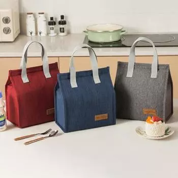 Сумка для ланча Сохранение холода и тепла Портативная ручка Хорошая герметизация Сильная несущая способность Водонепроницаемая Большая вместимость Сумка для бенто Школьные принадлежности темно-синий