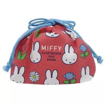 Сумка для ланча Square Miffy Lunch Drawstring Red, сумка Bento Kinchaku 049364