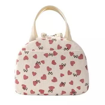 Сумка для ланча Yousheng с ручкой и застежкой-молнией, большая вместимость, водонепроницаемый портативный изолированный ланч-бокс, многоразовый ланч-бокс Love Heart