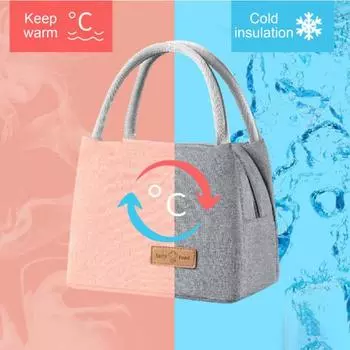 Сумка для ланча Yousheng с ручкой, застежкой-молнией, водонепроницаемая, многоразовая, вместительная, без содержания бисфенола А, сумка-тоут для ланча чёрный