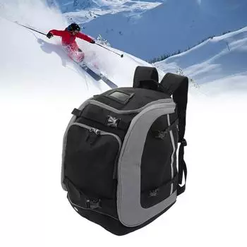 Сумка для лыжных ботинок, 65 л, большая вместительная ткань Оксфорд, рюкзак с несколькими отделениями для сноуборда, для путешествий, кемпинга, рыбалки чёрный