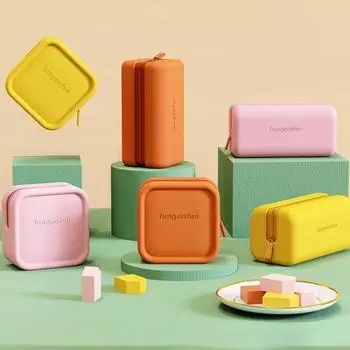 Сумка для макияжа, отличный многоцелевой экологически чистый косметический контейнер, портативная дорожная косметичка, косметический контейнер, сумка-органайзер для макияжа Square розовый