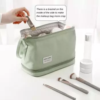 Сумка для макияжа, портативная дорожная сумка для хранения косметики, легкая косметичка на молнии, товары для дома темно-синий