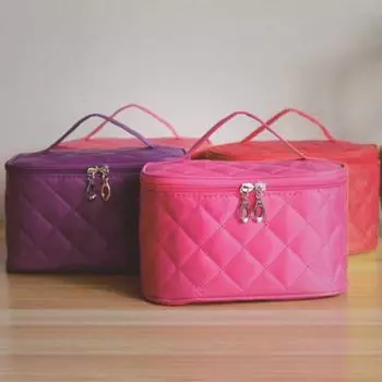 Сумка для макияжа, устойчивая к раздавливанию, удобный полиэстер, дорожный поезд, органайзер для макияжа для использования в помещении фиолетовый