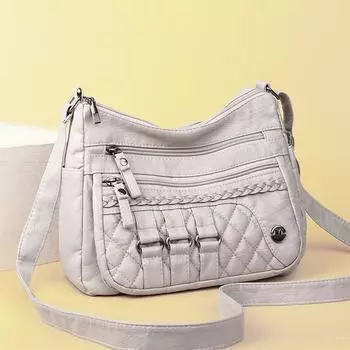 Сумка для мам среднего и пожилого возраста, женская сумка через плечо, большая вместимость, ПУ, маленькая квадратная сумка чёрный