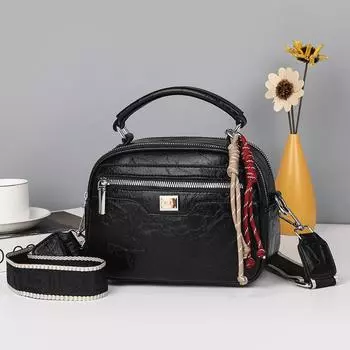 Сумка для мамы, большая вместимость, стильная сумка через плечо, повседневная женская сумка чёрный