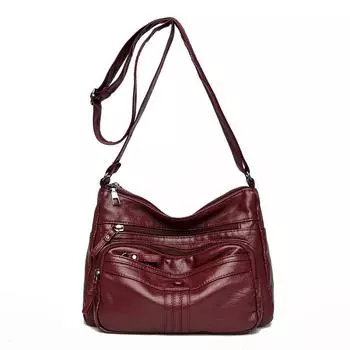 Сумка для мамы Four Seasons New, сумка через плечо из мягкой кожи, большая вместимость, маленькая квадратная сумка, многофункциональный рюкзак для женщин среднего возраста