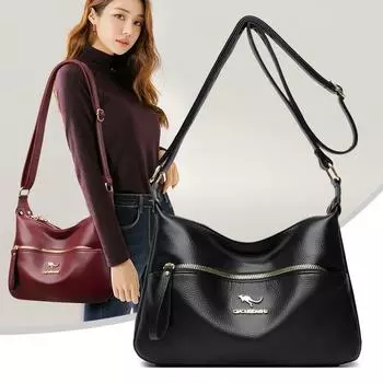 Сумка для мамы, новая высококачественная женская сумка через плечо из мягкой кожи, повседневная маленькая квадратная сумка большой вместимости, универсальная сумка на одно плечо